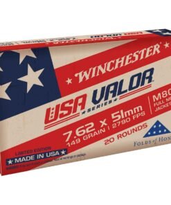 Winchester USA Valor 7.62mm NATO 149gr Full Metal Jacket Centerfire Rifle Ammo - 20 Rounds