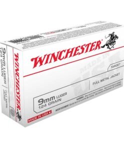 Winchester 9mm Luger 124gr FMJ Handgun Ammo - 50 Rounds