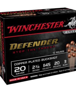 Winchester Defender 20 Gauge 2-3/4in #3 Buck 20-Pellet Buckshot Shotshells - 10 Rounds