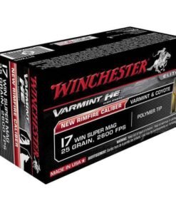 Winchester Elite Varmint HE 17 Winchester Super Mag 25gr Polymer Tip Rimfire Ammo - 50 Rounds
