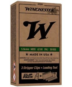 Winchester M855 Green Tip 5.56mm NATO Strip Clip 62gr FMJ Rifle Ammo - 30 Rounds