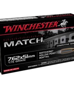 Winchester Match 7.62mm NATO 175gr SMBTHP Rifle Ammo - 20 Rounds