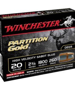 Winchester Partition Gold High Velocity 20 Gauge 2-3/4in 260gr Sabot Slug Shotshells