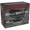 Winchester silvertip 45 auto acp 185gr jhp handgun ammo 20 rounds 1638151