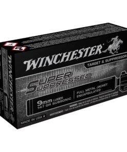 Winchester Super Suppressed 9mm Luger 147gr FMJ Handgun Ammo - 50 Rounds