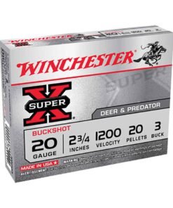 Winchester Super X 20 Gauge 2-3/4in #3 Buck Buckshot Shotshells - 5 Rounds