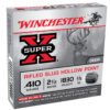 Winchester super x rifled slug hollow point 410 2 12in 15oz slug shotshells 5 rounds 306584