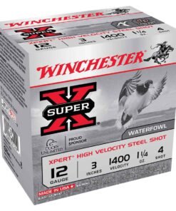 Winchester Super-X Xpert High Velocity Steel Shot 12 Gauge 3in #4 1-1/4oz Waterfowl Shotshells - 25 Rounds