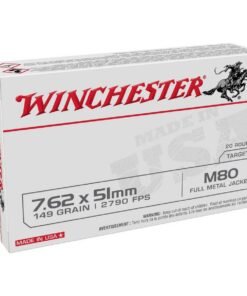 Winchester Target M80 7.62mm NATO 149gr FMJ Rifle Ammo - 20 Rounds