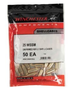 Winchester Unprimed 25 WSSM (Winchester Super Short Mag) Rifle Reloading Brass - 50 Count