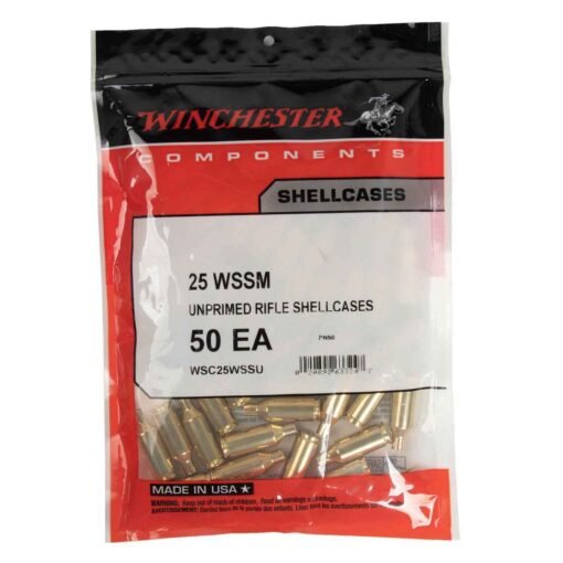 Winchester unprimed 25 wssm winchester super short mag rifle reloading brass 50 count 1020522