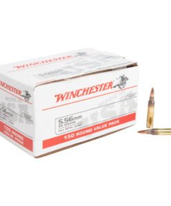 Winchester USA White Box 5.56mm NATO 55gr FMJ Rifle Ammo - 150 Rounds