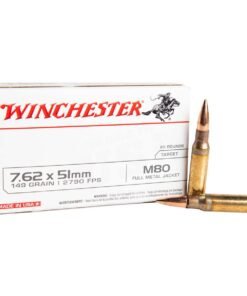 Winchester USA White Box 7.62mm NATO 149gr FMJLC Rifle Ammo - 20 Rounds